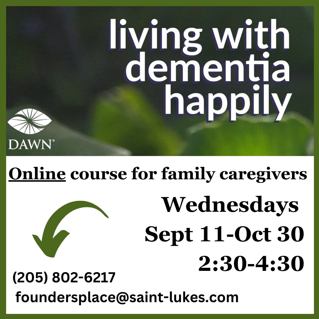 Founders Place Respite Ministry of St. Luke’s Episcopal Church offers a course on dementia care